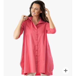 Stella Carakasi Womens S Mixed Media Tiburon Icon Tunic Tulip Pockets Lagenlook